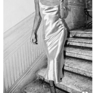 Vintage Black Silk Slip Dress